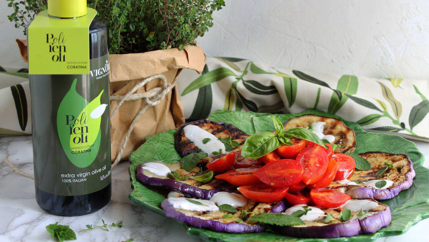 Grilled Eggplant with Cherry Tomatoes and Aromatic Herbs