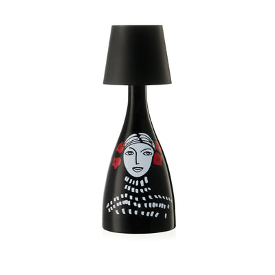 “2 Ladies” Ceramic Olive Oil Bottle - Lamp Edition - Black