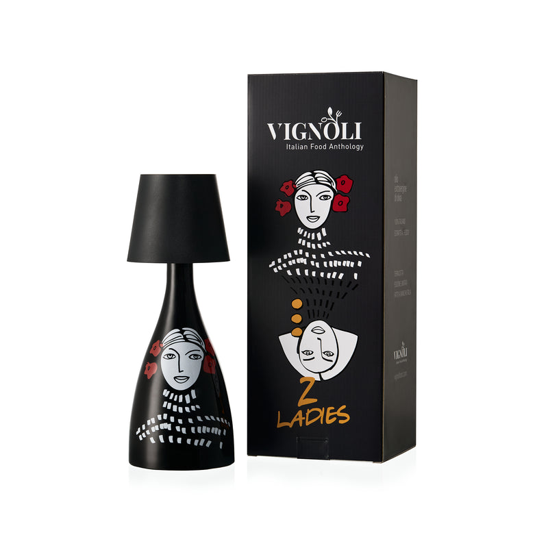 “2 Ladies” Ceramic Olive Oil Bottle - Lamp Edition - White & Black Set