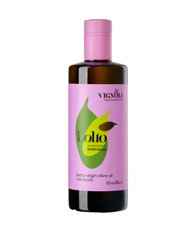 Vignoli Lollo Biancolilla Extra Virgin Olive Oil 16.9oz front of bottle