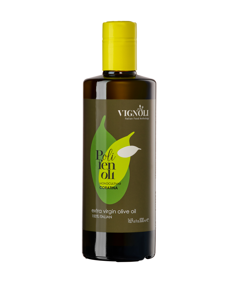 Vignoli Lollo Monocultivar Coratina Extra Virgin Olive Oil front view 16.9oz bottle