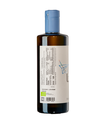 Vignoli Lollo Organic Extra Virgin Olive Oil back of 16.9oz bottle