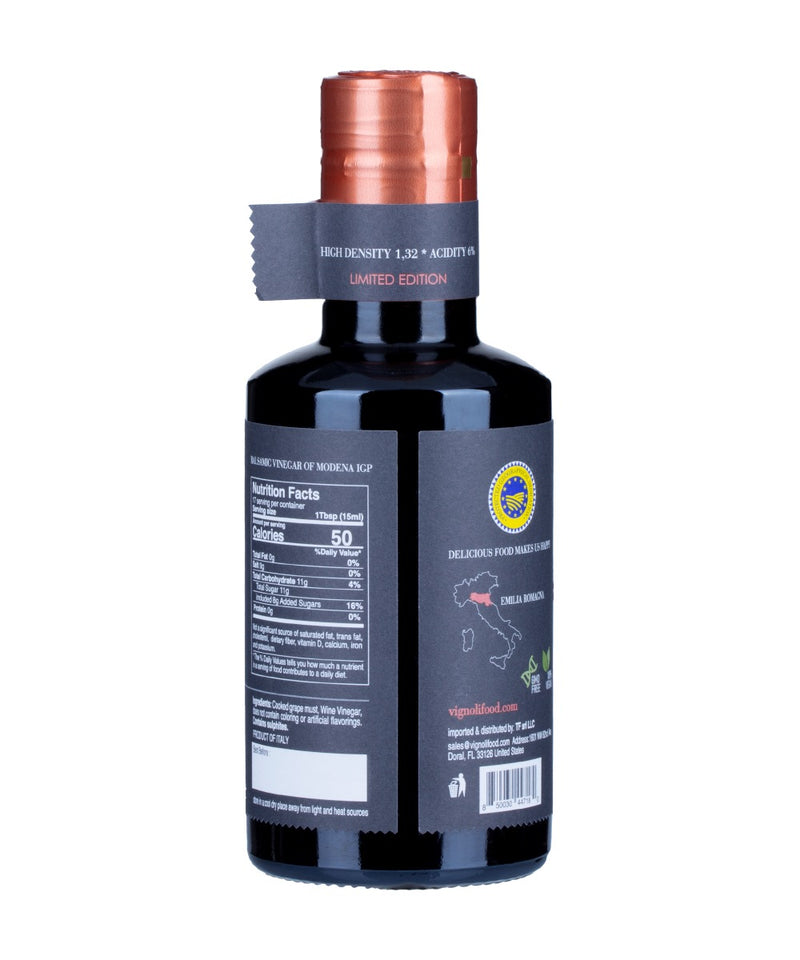 Balsamic Vinegar of Modena IGP - Density 1.32 back of bottle