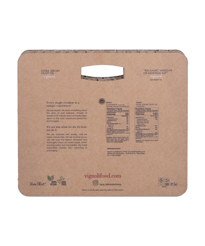 Essential Italy: Infused Extra Virgin Olive Oils Gift Set back view with nutrition facts