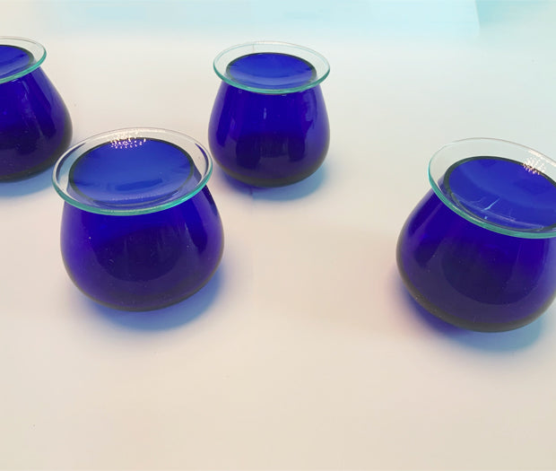 Blue Olive Oil Tasting Glass Set with cover