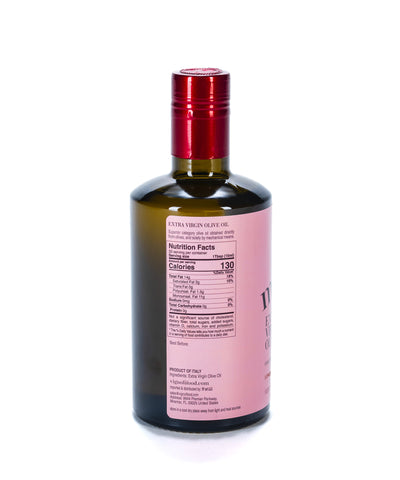 Vignoli Mom's Limited Edition Extra Virgin Olive Oil back of 16.9oz bottle