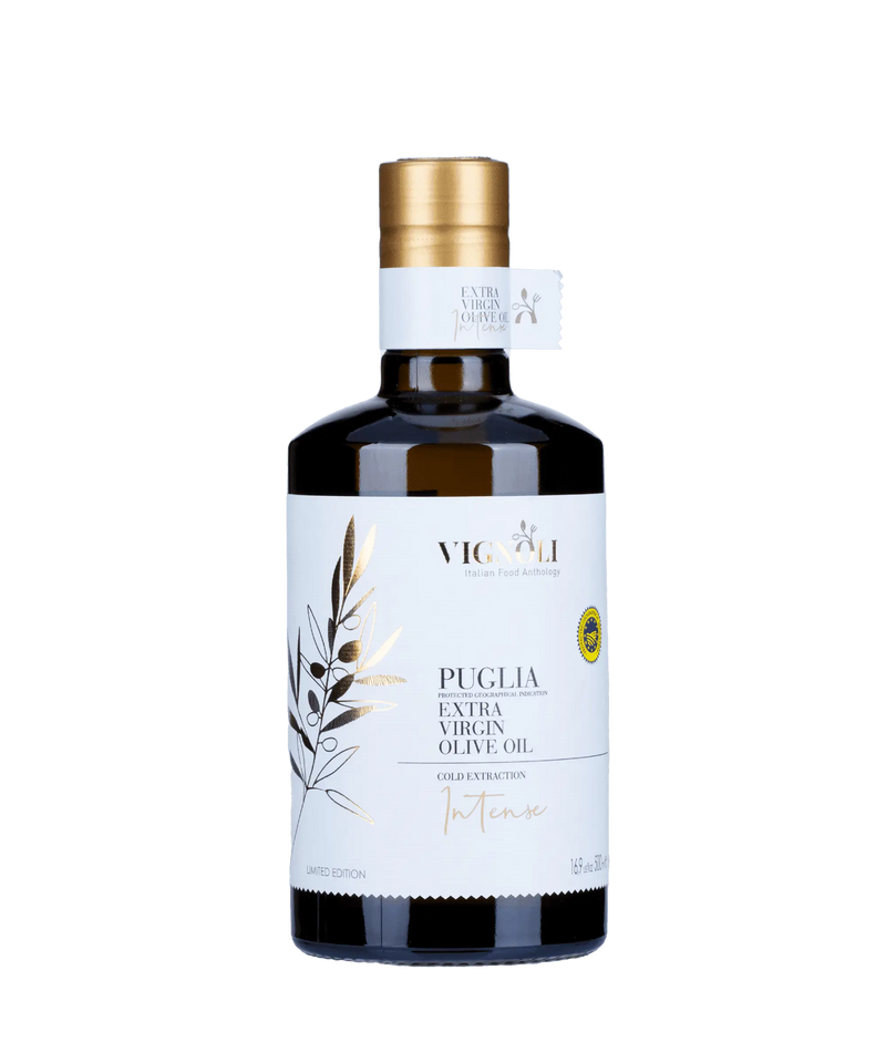 Vignoli Extra Virgin Olive Oil IGP Puglia - Intense front of 16.9oz bottle