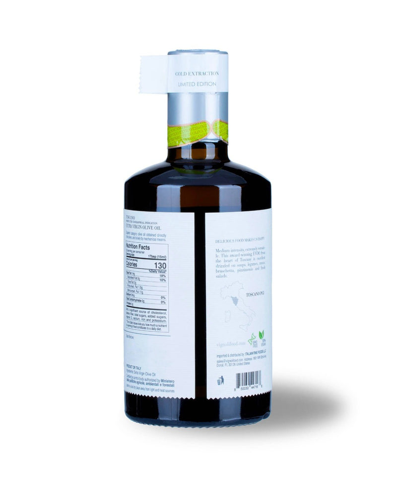 Vignoli Extra Virgin Olive Oil IGP Toscana - Medium back of 16.9oz bottle