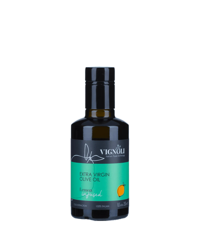Vignoli Lemon Infused Extra Virgin Olive Oil front of 8.5oz bottle